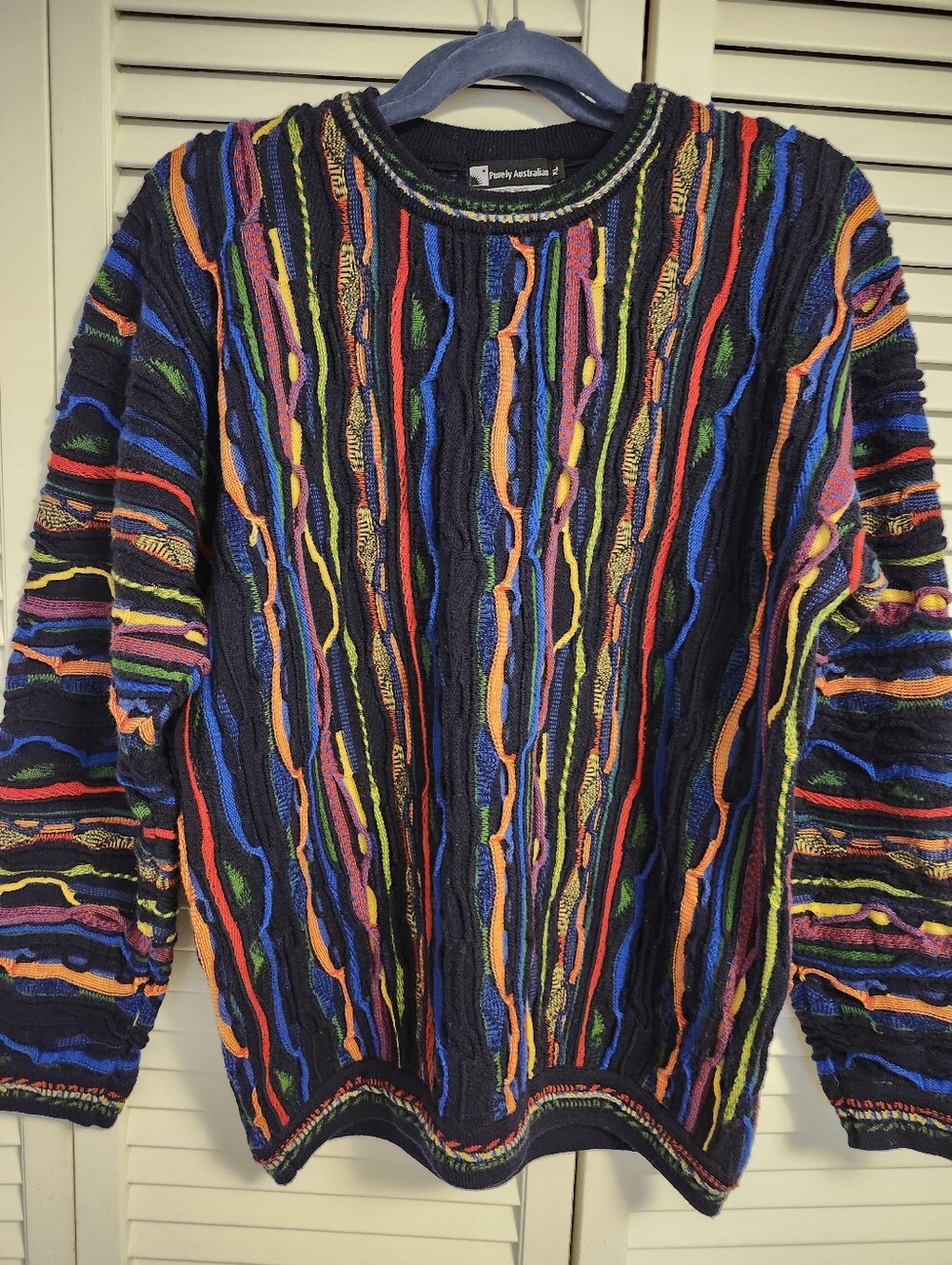 Coogi Style Men’s Multicolor Cable Knit Sweater Purely Australian Brand
